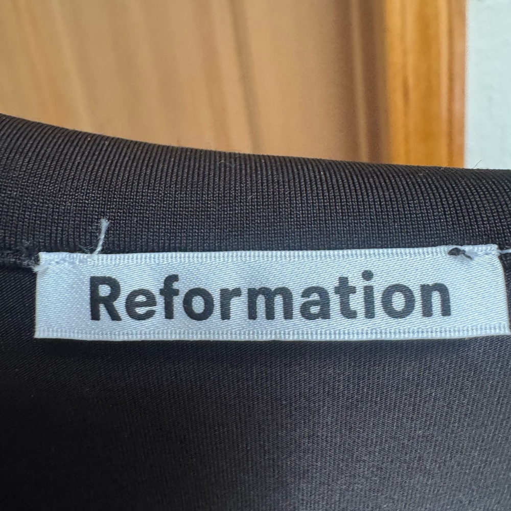 Reformation Black Ruched Button Up Top - Picture 8 of 8